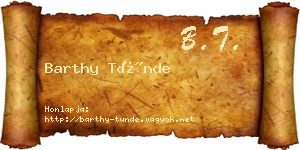 Barthy Tünde névjegykártya